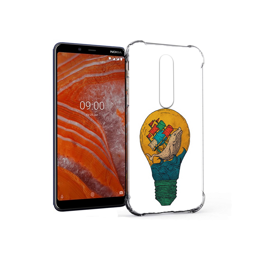 

Чехол MyPads Tocco для Nokia 3.1 Plus кит в лампочке с парусами (PT121397.96.387), Прозрачный, Tocco