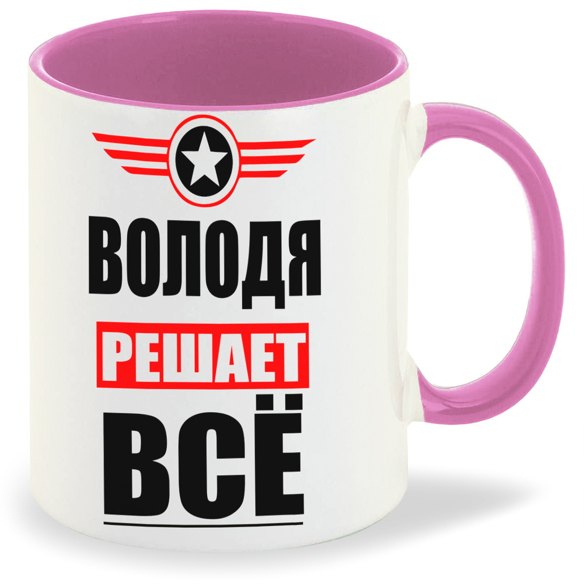 

Кружка CoolPodarok ВОЛОДЯ решает все, ВОЛОДЯ решает все