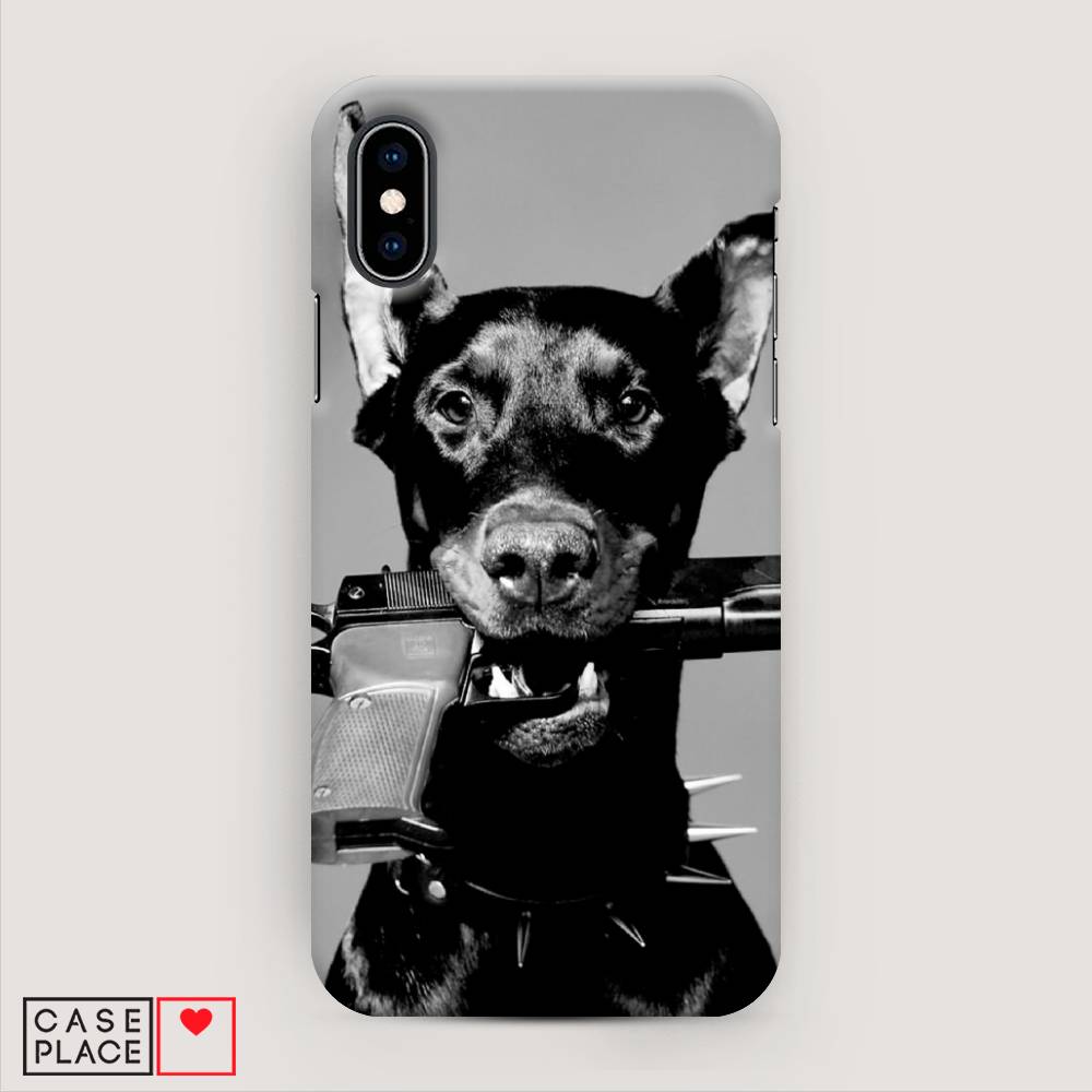 

Пластиковый чехол "Доберман" на Apple iPhone XS (10S), Доберман