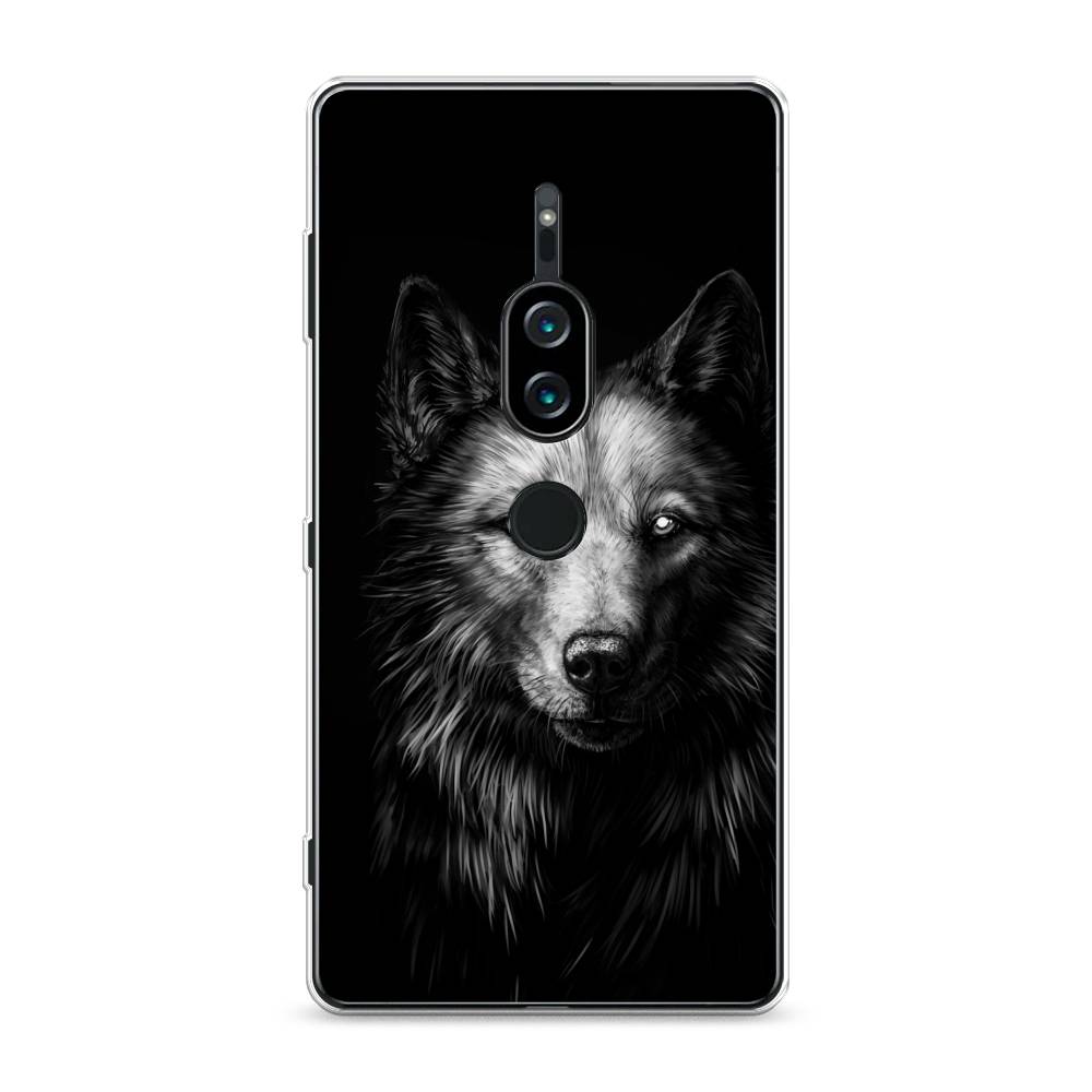

Силиконовый чехол "Волк черно белый" на Sony Xperia XZ2 Premium, 53350-1