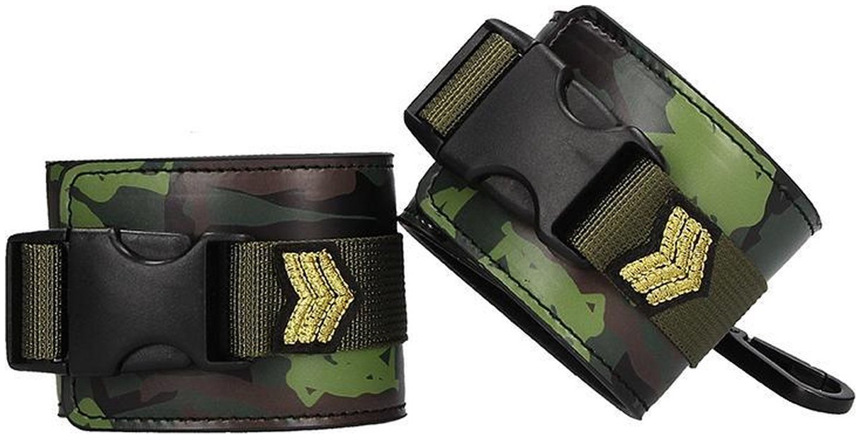 фото Наручники shots media bv wrist cuffs army theme зеленые