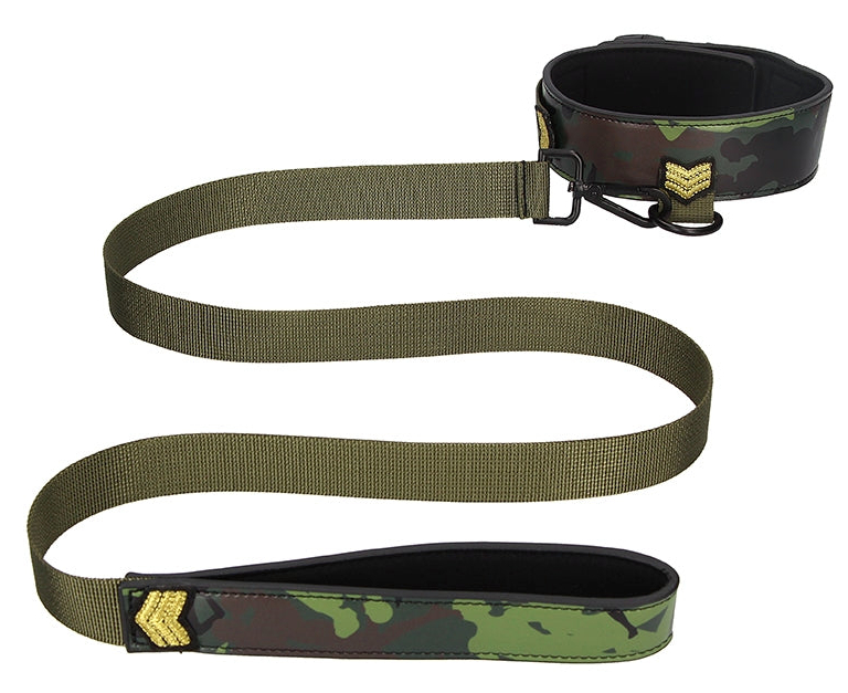 фото Ошейник с поводком shots media bv collar with leash army theme зеленый