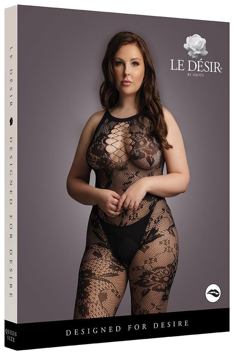 

Ажурный кэтсьюит Shots Media BV Criss Cross Neck Bodystocking черный XL-XXXL