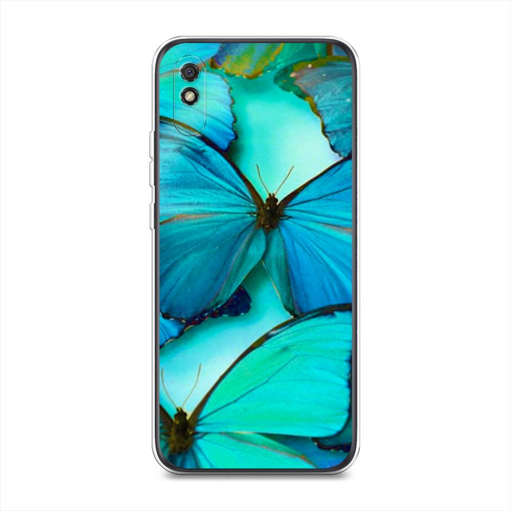фото Силиконовый чехол "неоновые бабочки" на xiaomi redmi 9a awog