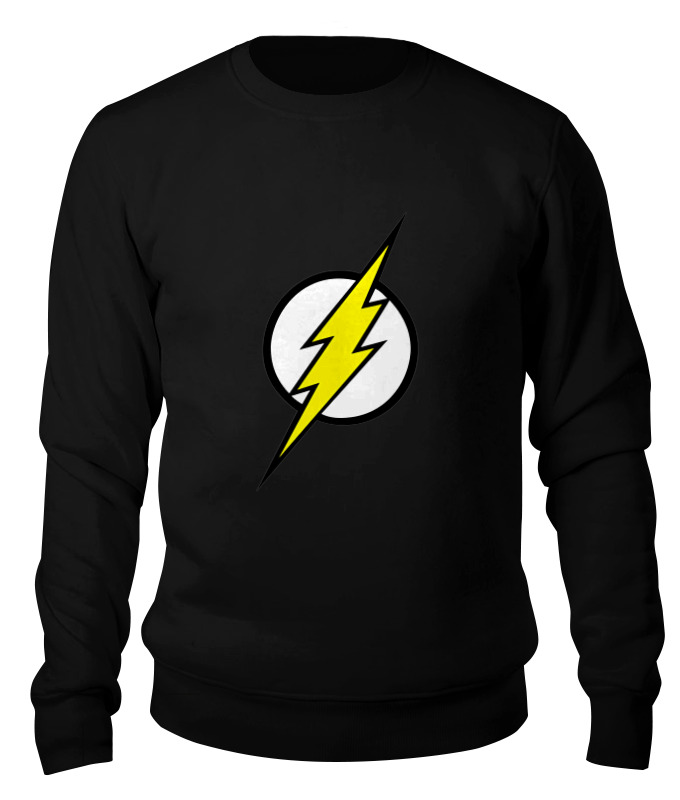 

Свитшот унисекс Printio The flash (молния) черный L, The flash (молния)