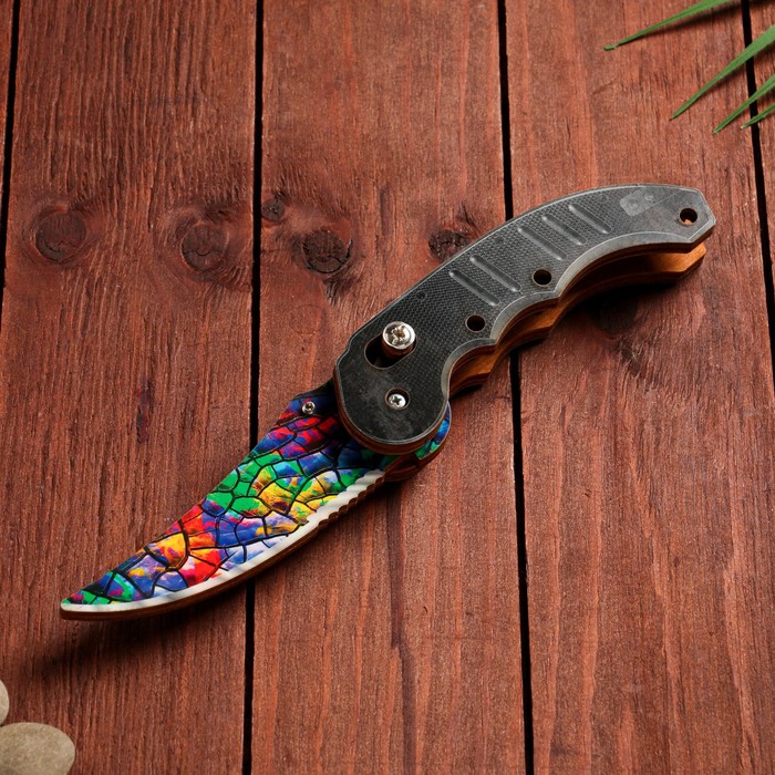 фото Сувенир деревянный "ножик автоматический раскладной" разноцветный винтаж дарим красиво