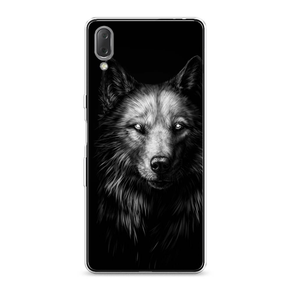 фото Силиконовый чехол "волк черно белый" на sony xperia l3 awog
