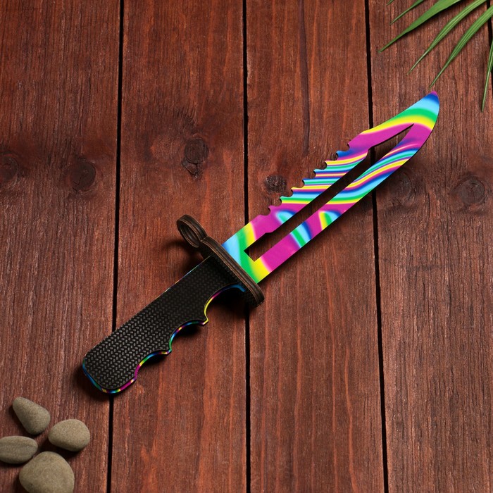 Сувенир деревянный игрушечный «Штык нож», радужное лезвие