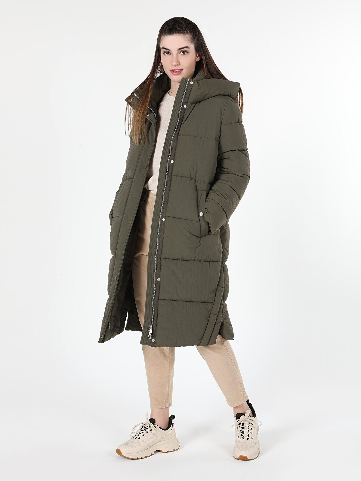 Пальто женское Pull&Bear PUL550693801 бежевое L-XL (доставка из-за рубежа)