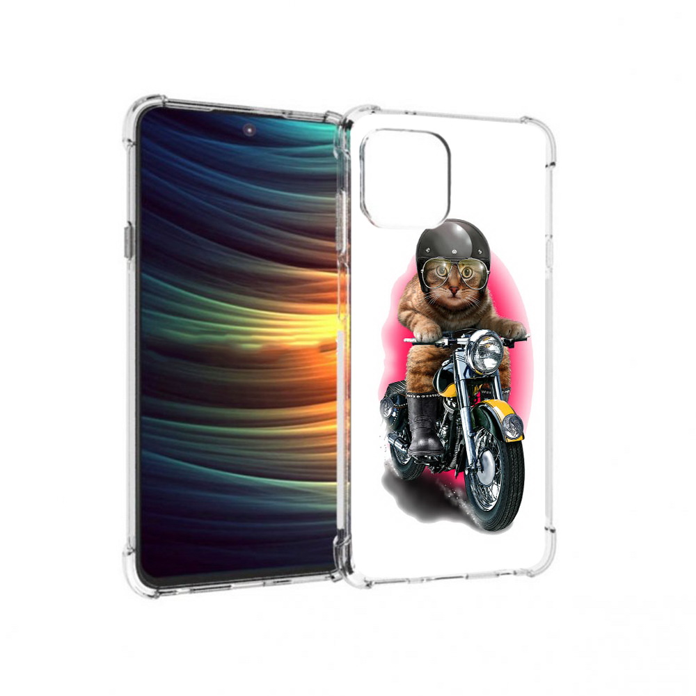 

Чехол MyPads Tocco для Motorola 20 Lite мото-кот (PT227073.348.485), Прозрачный, Tocco
