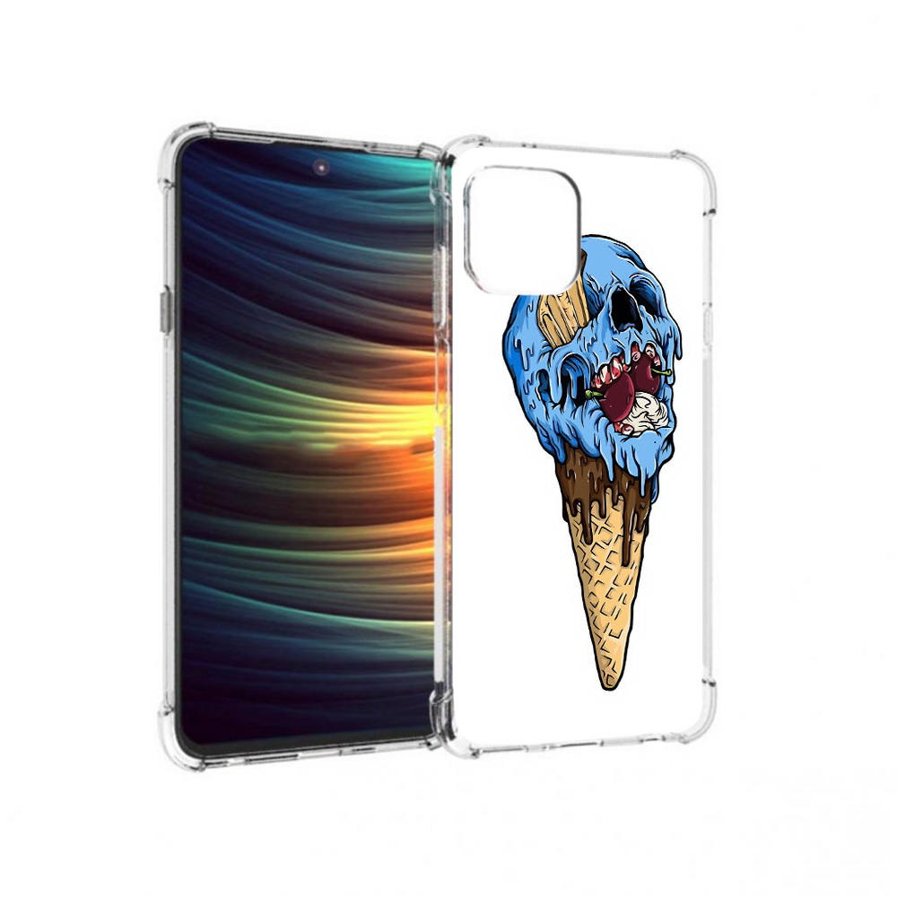 

Чехол MyPads Tocco для Motorola 20 Lite мороженное череп (PT227073.348.484), Прозрачный, Tocco