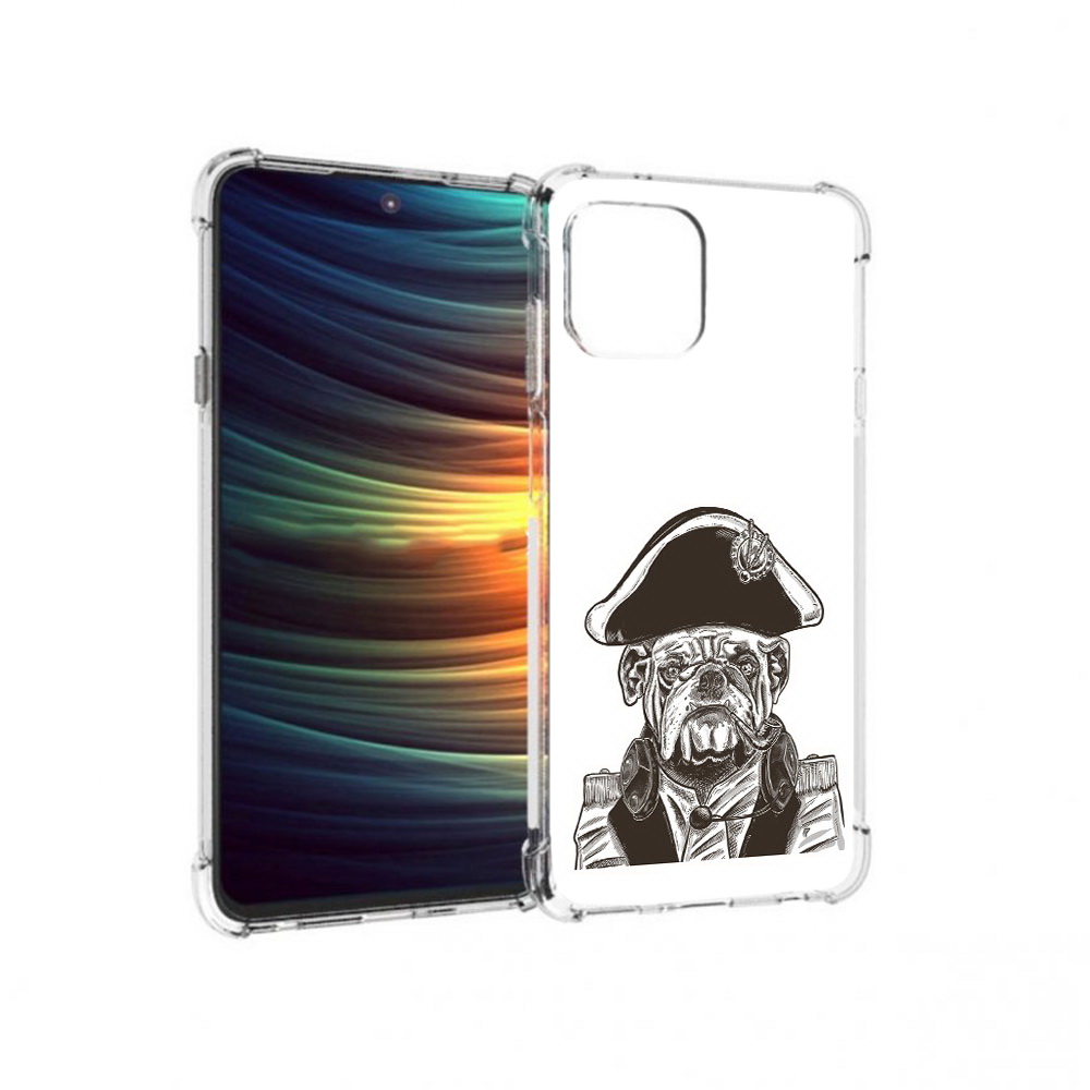 

Чехол MyPads Tocco для Motorola 20 Lite мопс генерал (PT227073.348.483), Прозрачный, Tocco