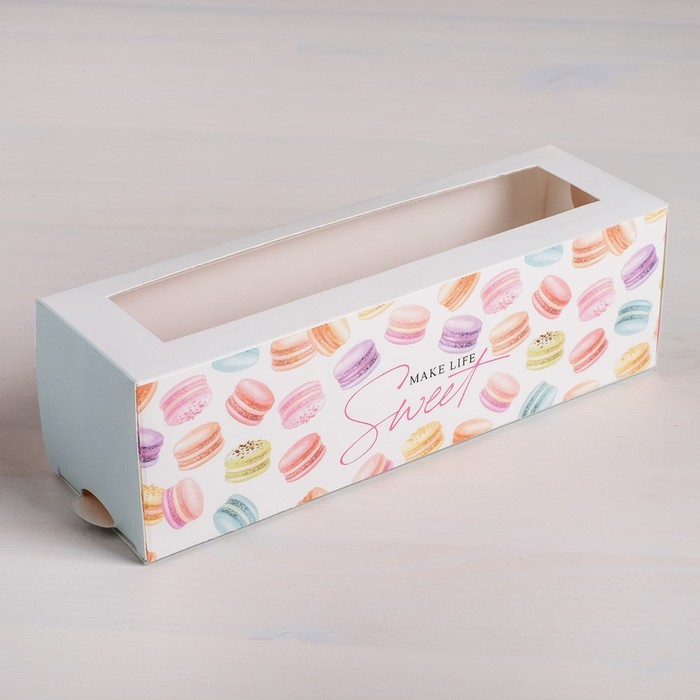 

Коробка складная «Make life sweet», 18 х 5.5 х 5.5 см, Коллекция упаковки "Сладости"