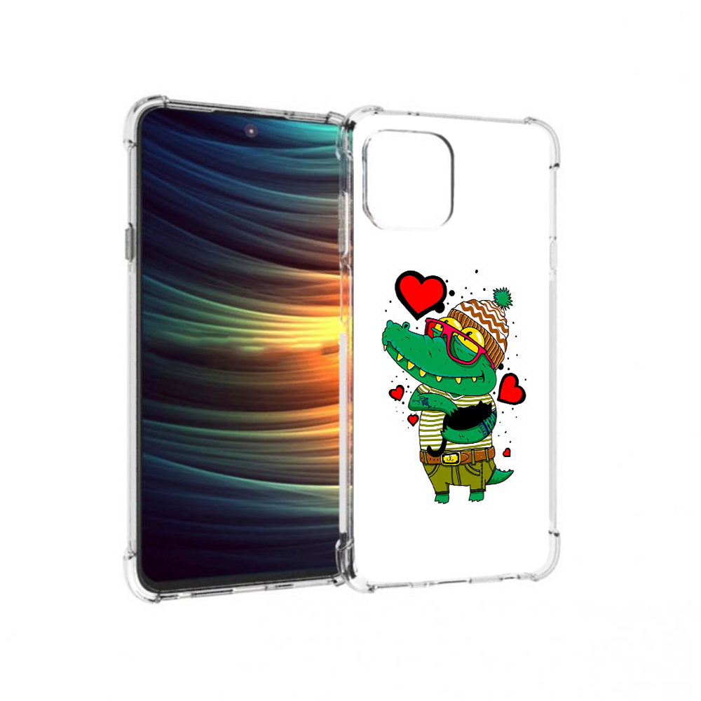

Чехол MyPads Tocco для Motorola 20 Lite Влюбленный крокодил (PT227073.348.48), Прозрачный, Tocco