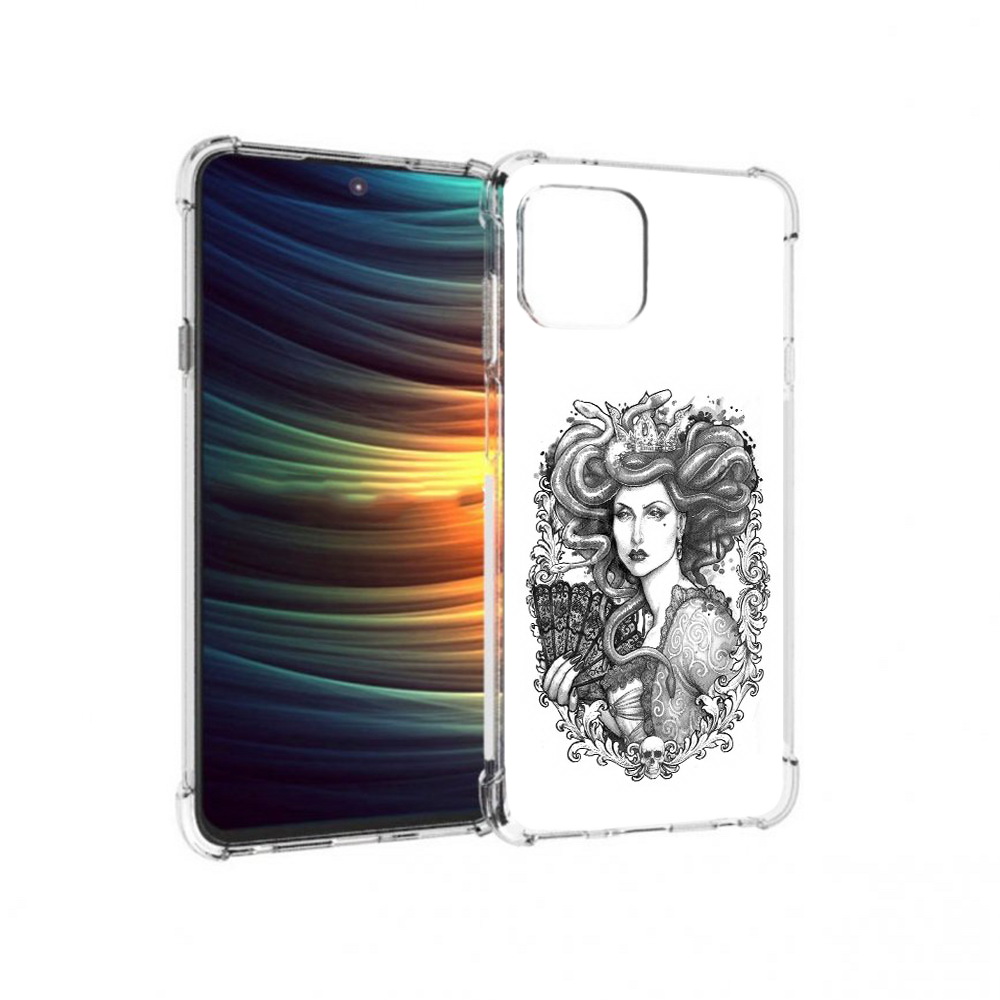 

Чехол MyPads Tocco для Motorola 20 Lite медуза черно белый (PT227073.348.472), Прозрачный, Tocco