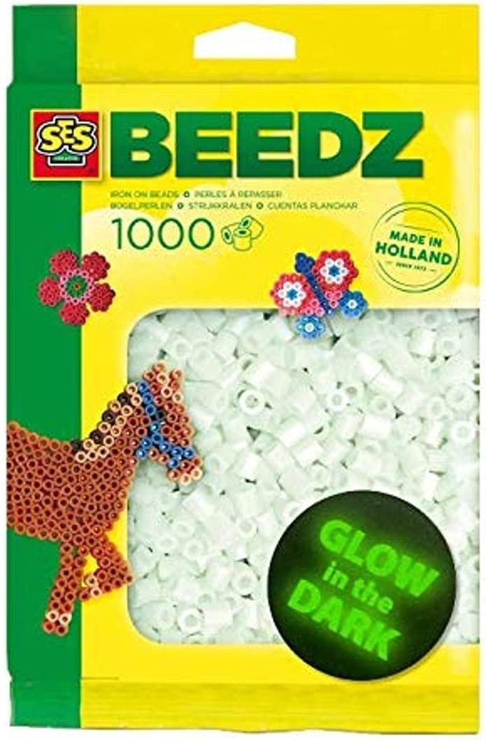 Бусины для термомозаики SES Creative Beedz, 1000 шт, светящиеся в темноте, 5 лет+