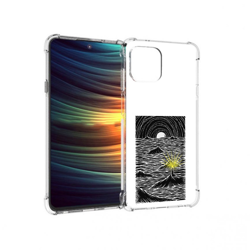 

Чехол MyPads Tocco для Motorola 20 Lite маяк в черно белом море (PT227073.348.460), Прозрачный, Tocco