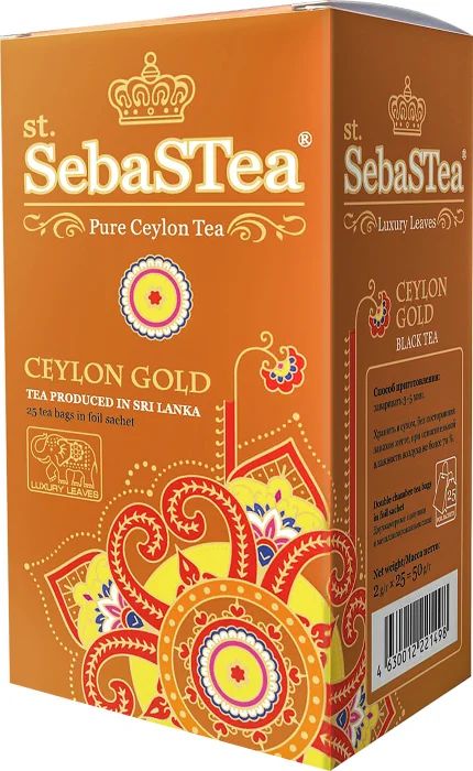 Чай чёрный SebasTea Ceylon Gold 25 пакетиков