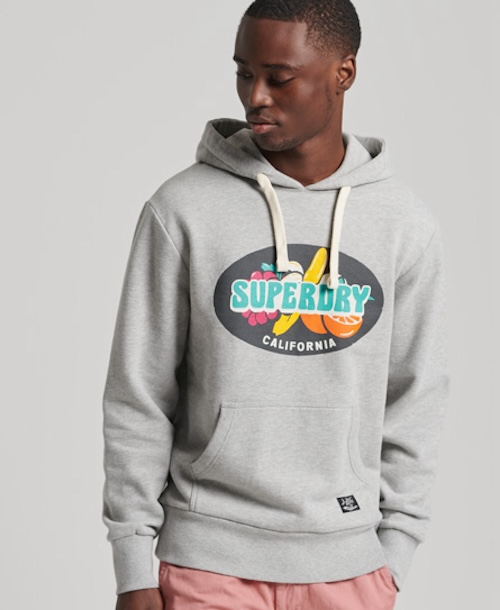 Худи мужское Superdry M2011829A серое XL