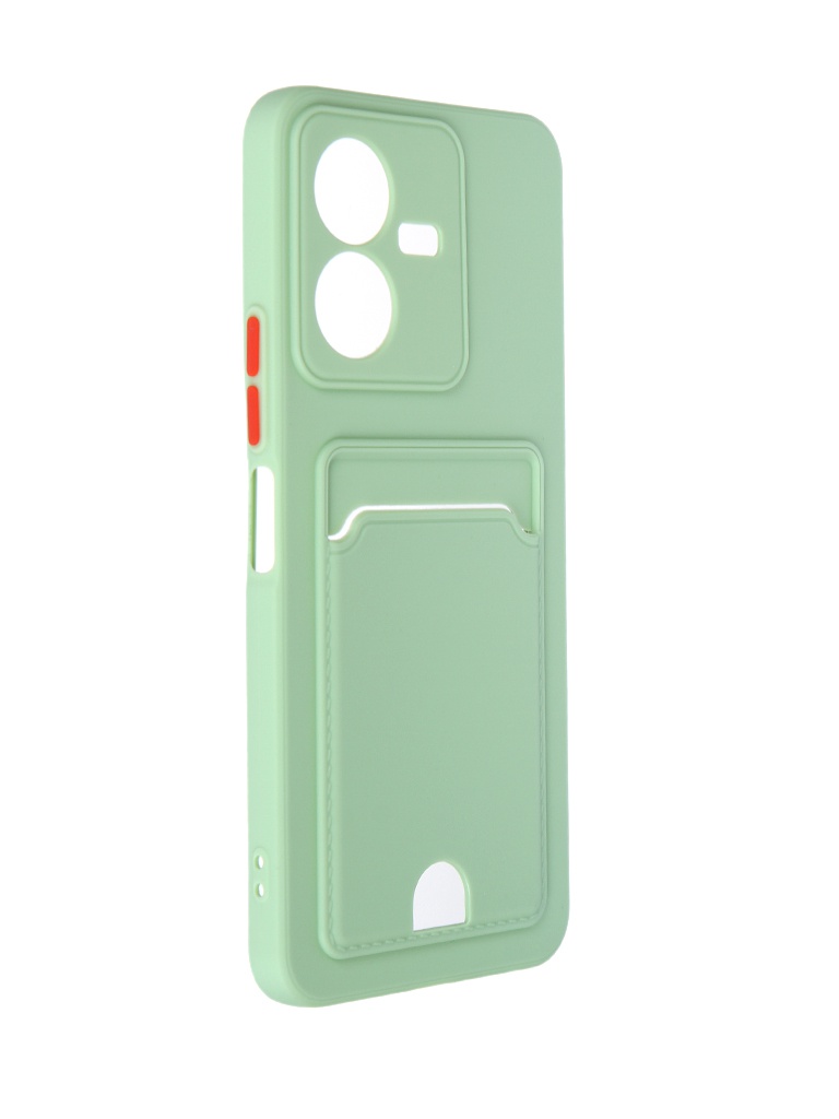 

Чехол DF для Vivo Y22 Silicone с отделением для карты Light Green vCardCase-03