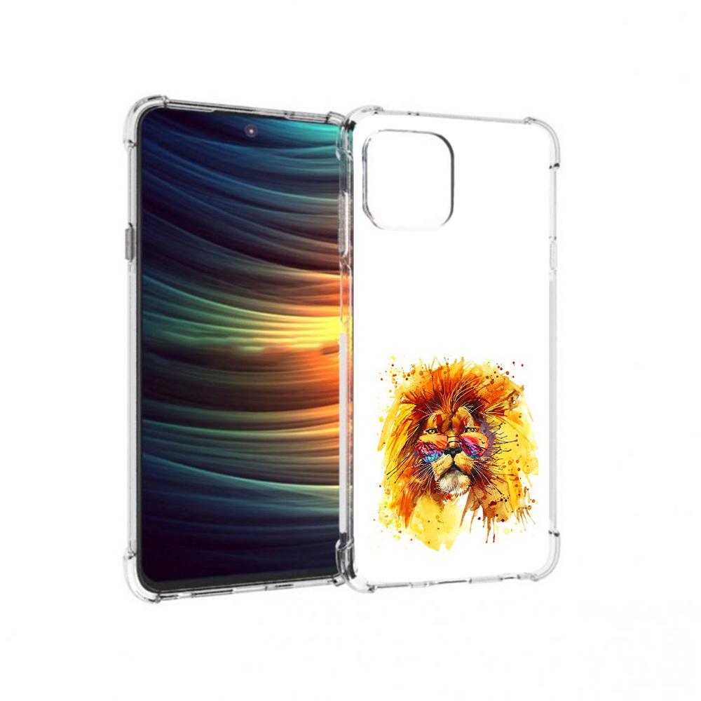 

Чехол MyPads Tocco для Motorola 20 Lite лев в очках (PT227073.348.436), Прозрачный, Tocco