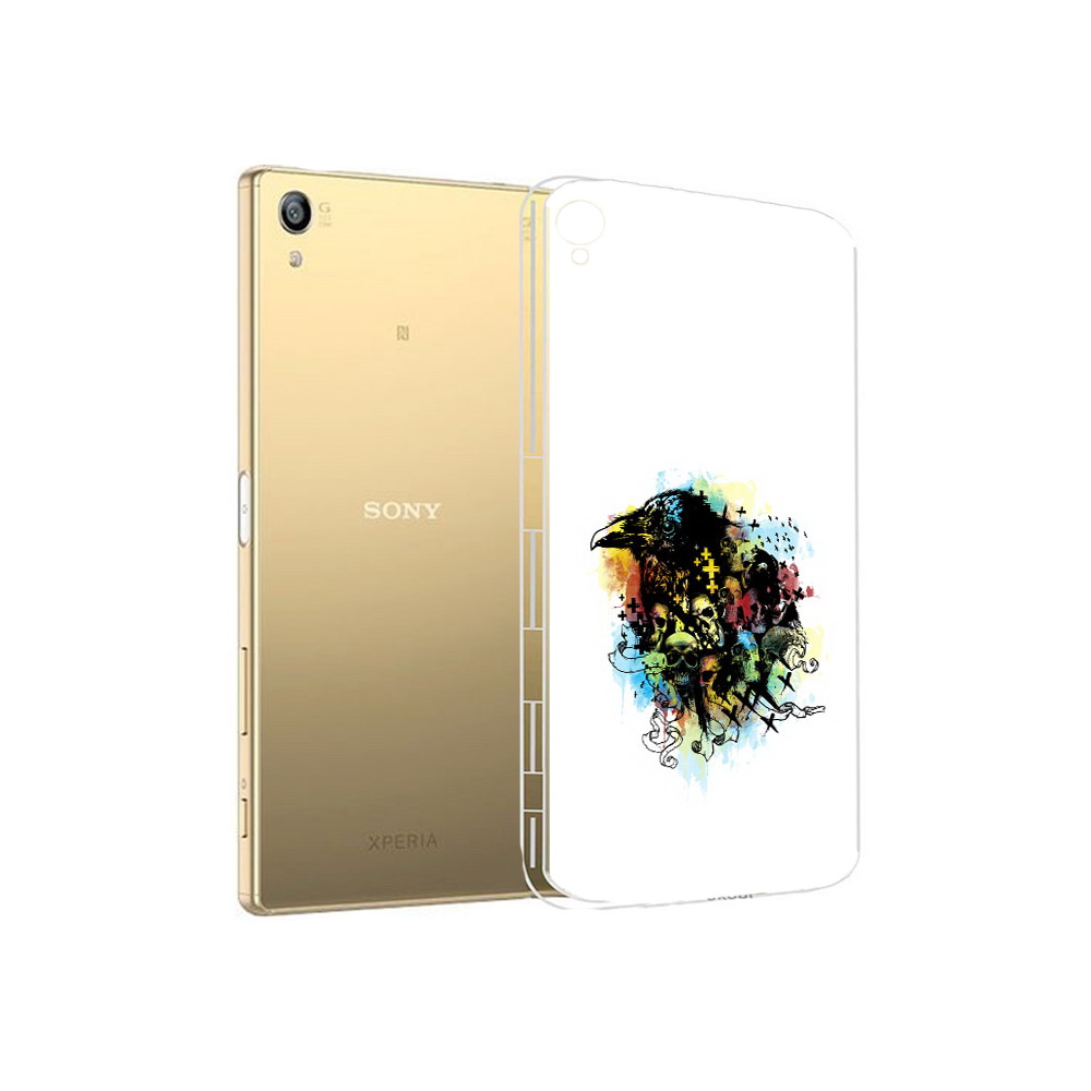 

Чехол MyPads Tocco для Sony Xperia Z5 Premium ворон и черепа (PT23243.222.273), Прозрачный, Tocco