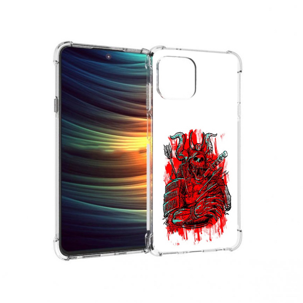 

Чехол MyPads Tocco для Motorola 20 Lite красный скелет воин (PT227073.348.413), Прозрачный, Tocco