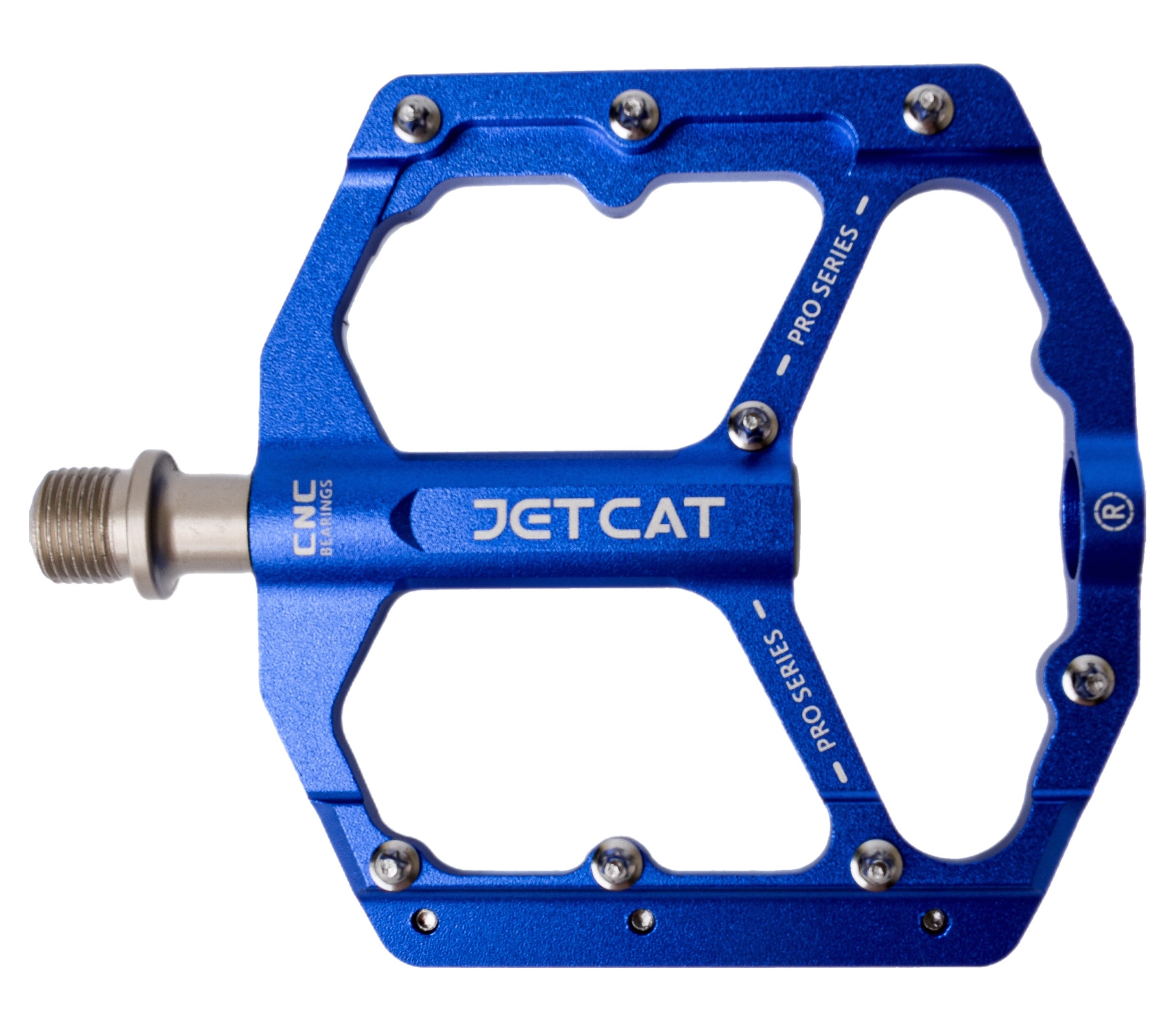 Педали велосипедные JETCAT PRO 115 алюминиевые 3 промподшипника синий