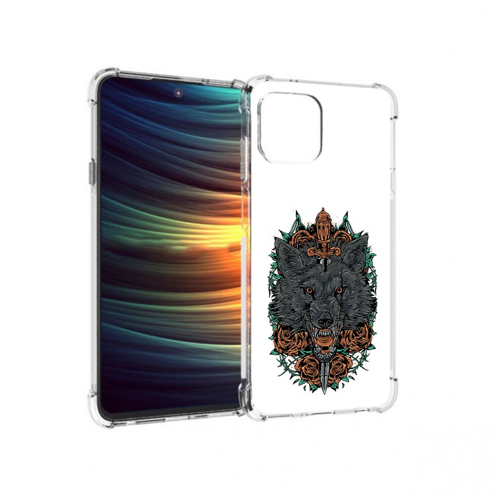 

Чехол MyPads Tocco для Motorola 20 Lite красивый злой волк (PT227073.348.409), Прозрачный, Tocco