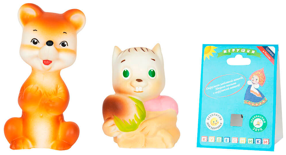 

Игрушки для ванной Кудесники Белочка с орехом и енотик