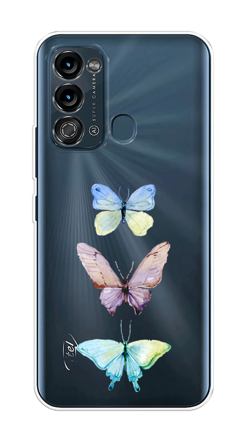 

Чехол на Itel Vision 3 "Акварельные бабочки", Бирюзовый;розовый, 3200850-1