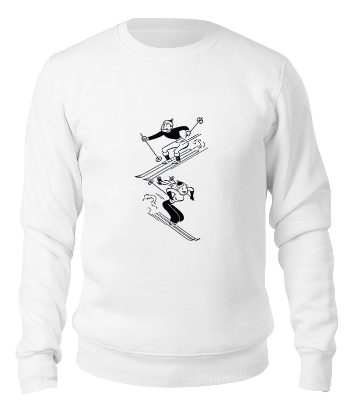 

Свитшот унисекс Printio Keep calm and ski on белый L, Keep calm and ski on