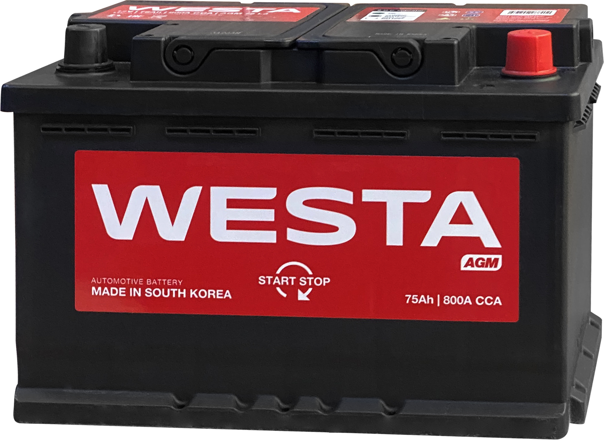 Аккумулятор WESTA Korea (AGM 75 L3) 75 Ач 800 А обратная полярность