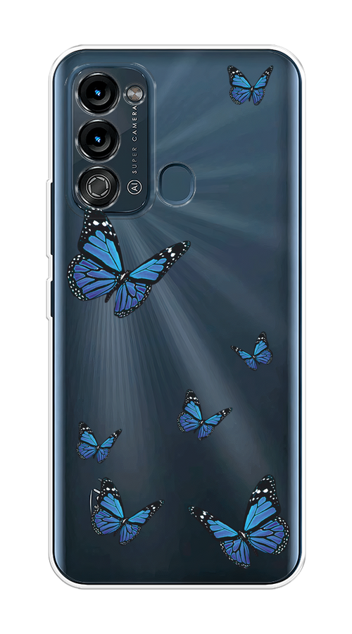 

Чехол на Itel Vision 3 "Blue butterflies", Синий;черный, 3200850-1