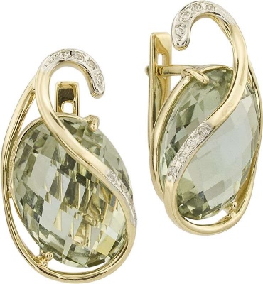 

Серьги из желтого золота с фианитом/аметистом ALORIS Серьги 1533АзКц, Серьги 1533АзКц