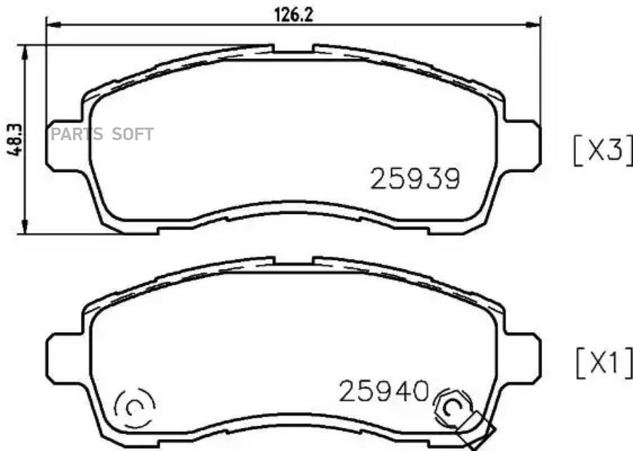 

Колодки передние mazda 2 ii 07-14 nisshinbo np5029