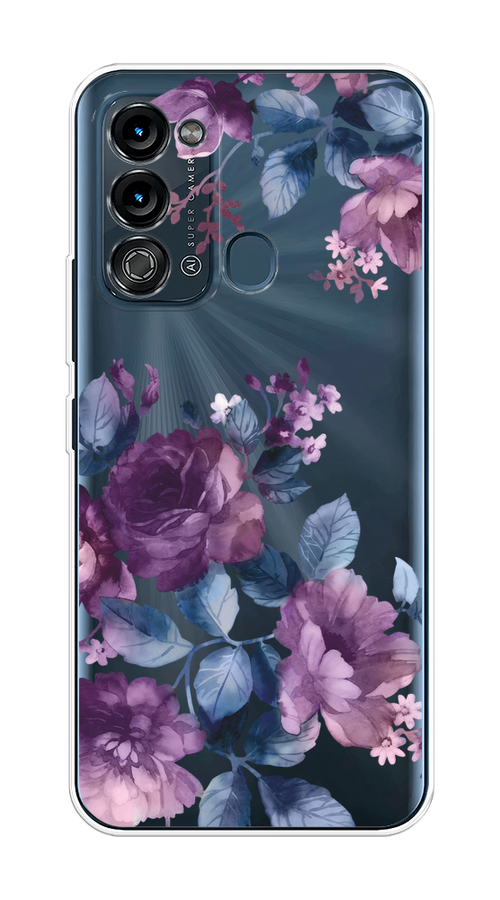 

Чехол на Itel Vision 3 "Purple Blossoms", Синий;фиолетовый, 3200850-1