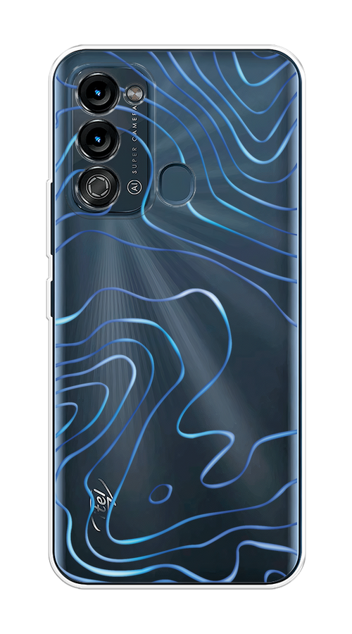 

Чехол на Itel Vision 3 "Blue lines", Прозрачный;синий, 3200850-1