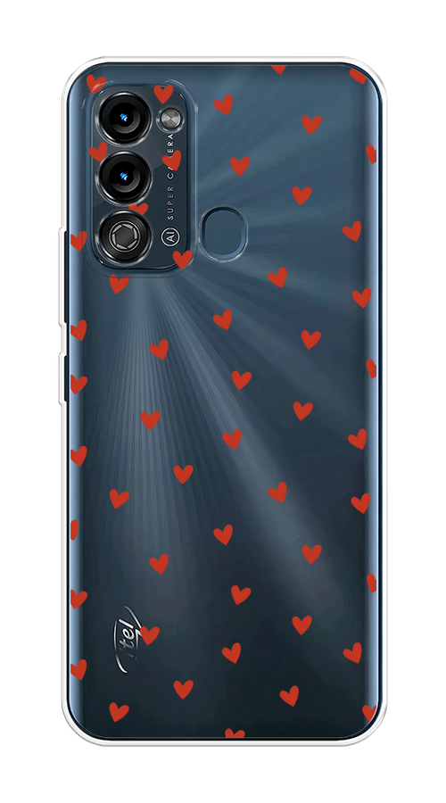 

Чехол на Itel Vision 3 "Red hearts", Красный;прозрачный, 3200850-1