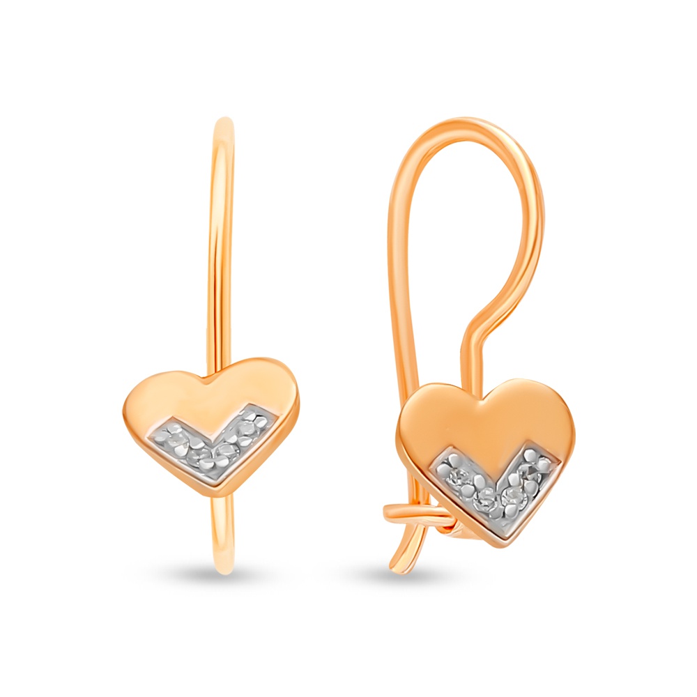 

Серьги из красного золота 585Gold 602001204, фианит, 602001204