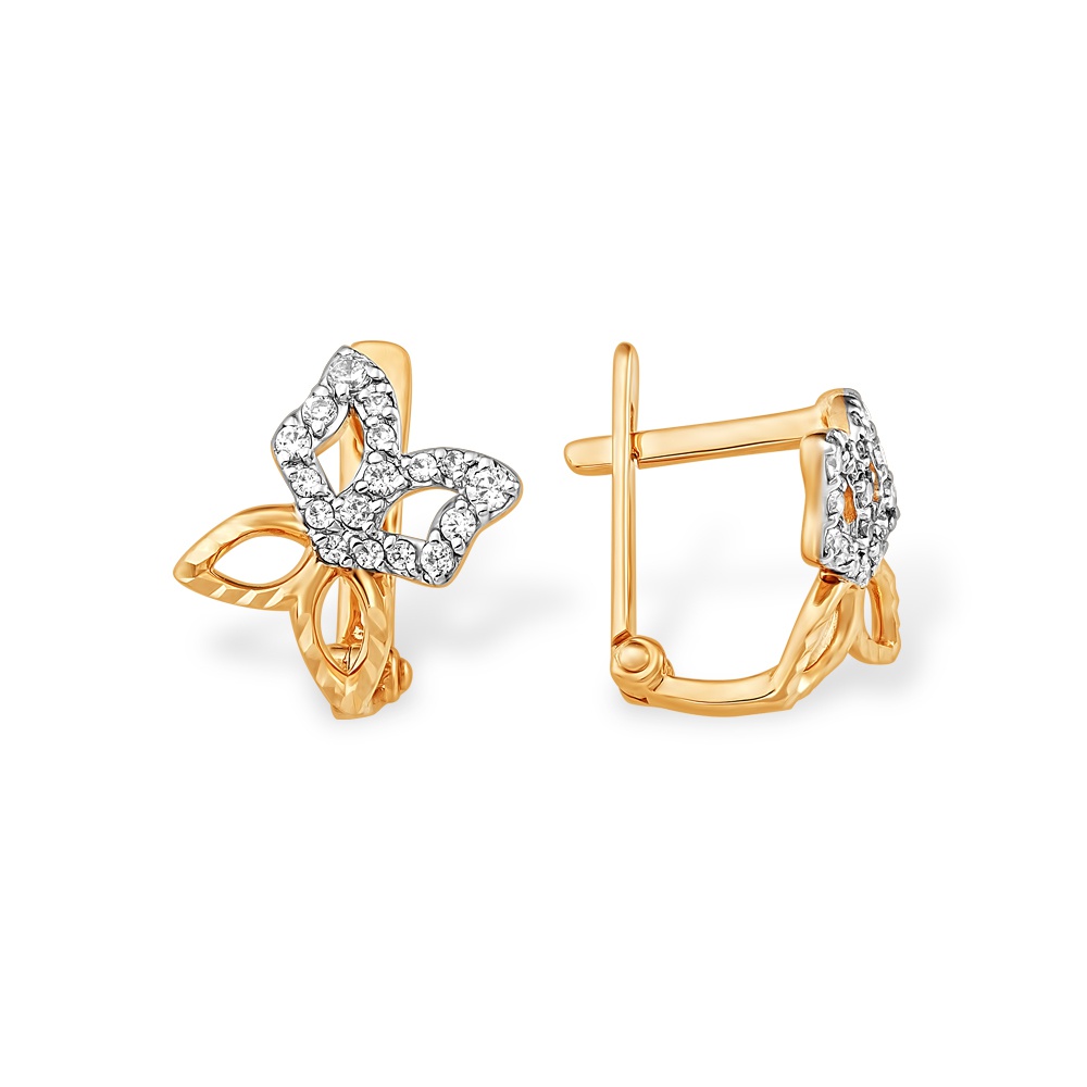 

Серьги из красного золота 585Gold 602001191, фианит, 602001191