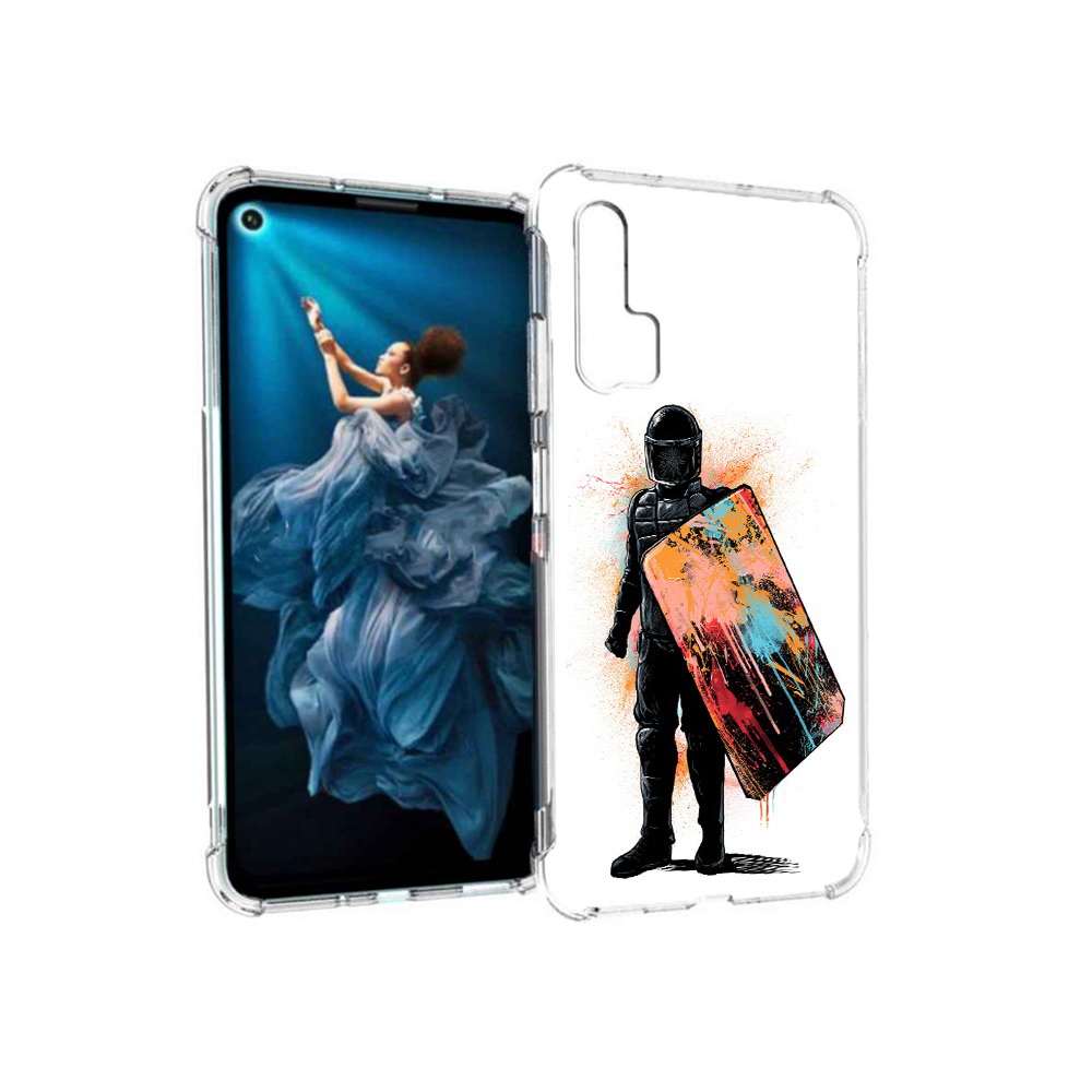 

Чехол MyPads Tocco для Honor 20 Pro солдат с красочным щитом (PT129185.18.614), Прозрачный, Tocco