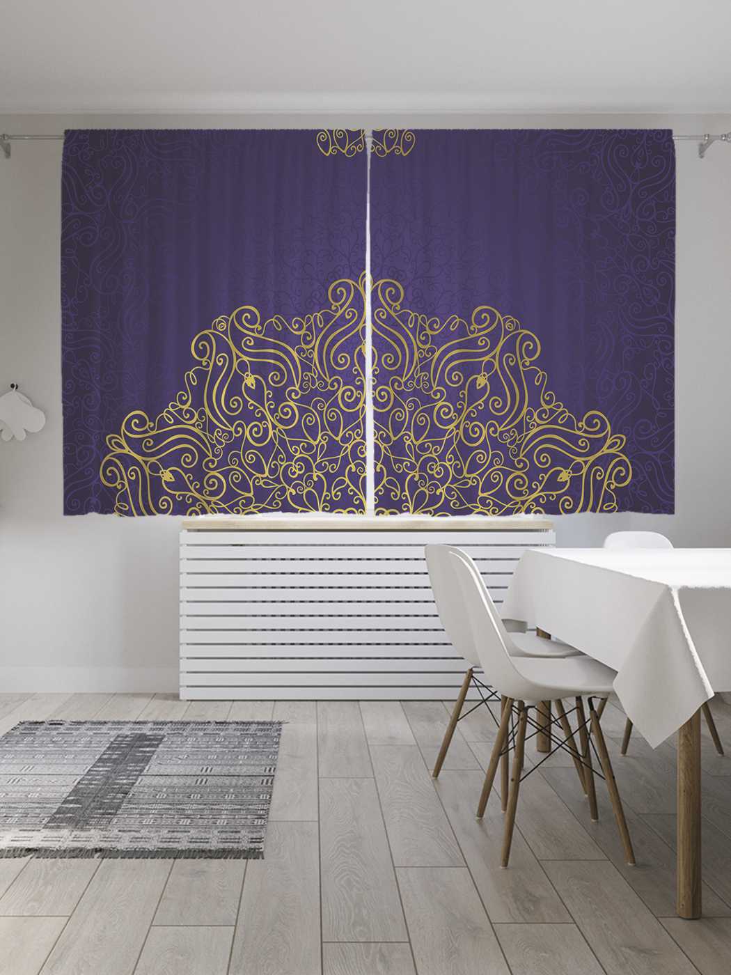 

Классические шторы JoyArty "Золотой эскиз орнамента", Oxford DeLux, 2 полотна 145x180 см, Золотой эскиз орнамента