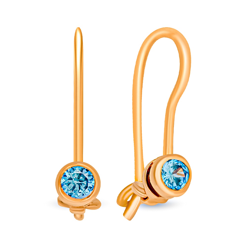

Серьги из красного золота 585Gold 602000695, фианит, 602000695