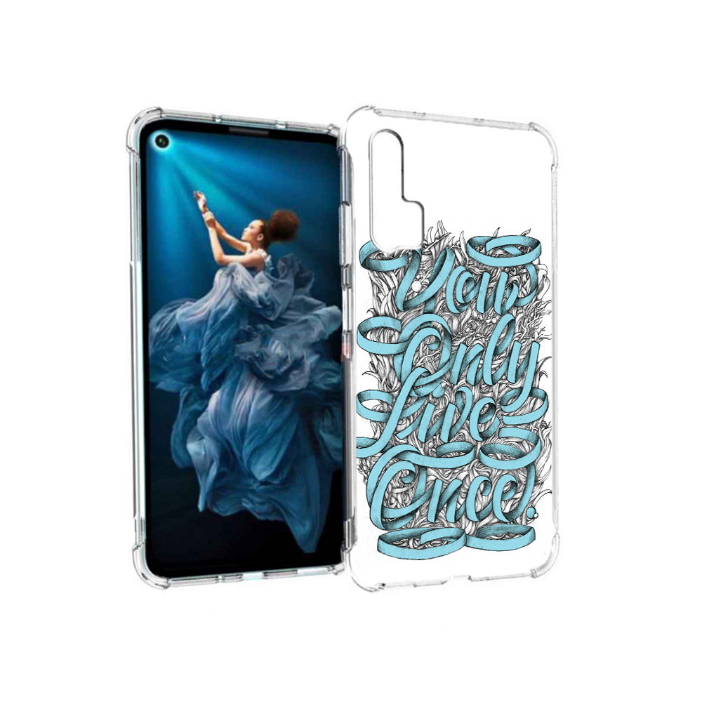 Чехол MyPads Tocco для Honor 20 Pro слова из ленты абстракция (PT129185.18.607)