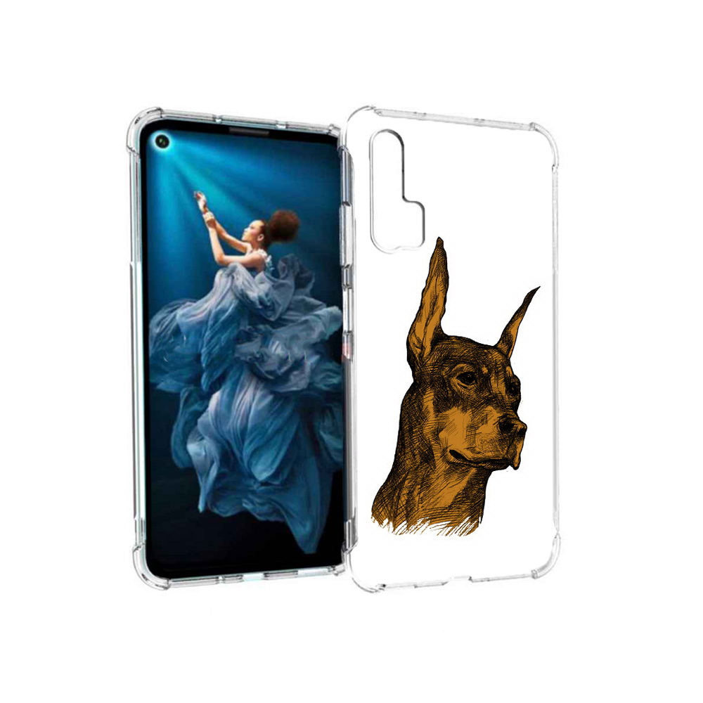 

Чехол MyPads Tocco для Honor 20 Pro скетч доберман (PT129185.18.605), Прозрачный, Tocco