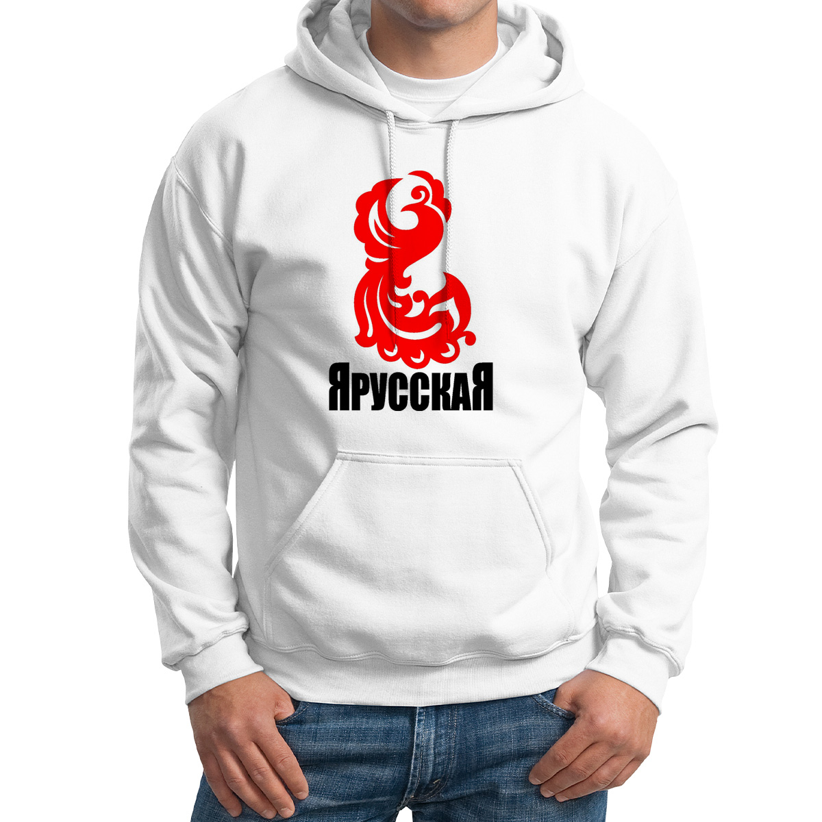 

Худи унисекс CoolPodarok Я Русская белое 42 RU, Белый, M0114134