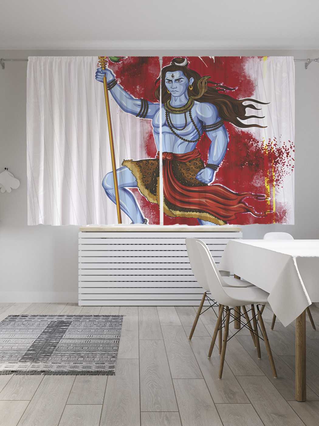 

Классические шторы JoyArty "Воинственный Рама", серия Oxford DeLux, 2 полотна 145x180 см, Воинственный Рама