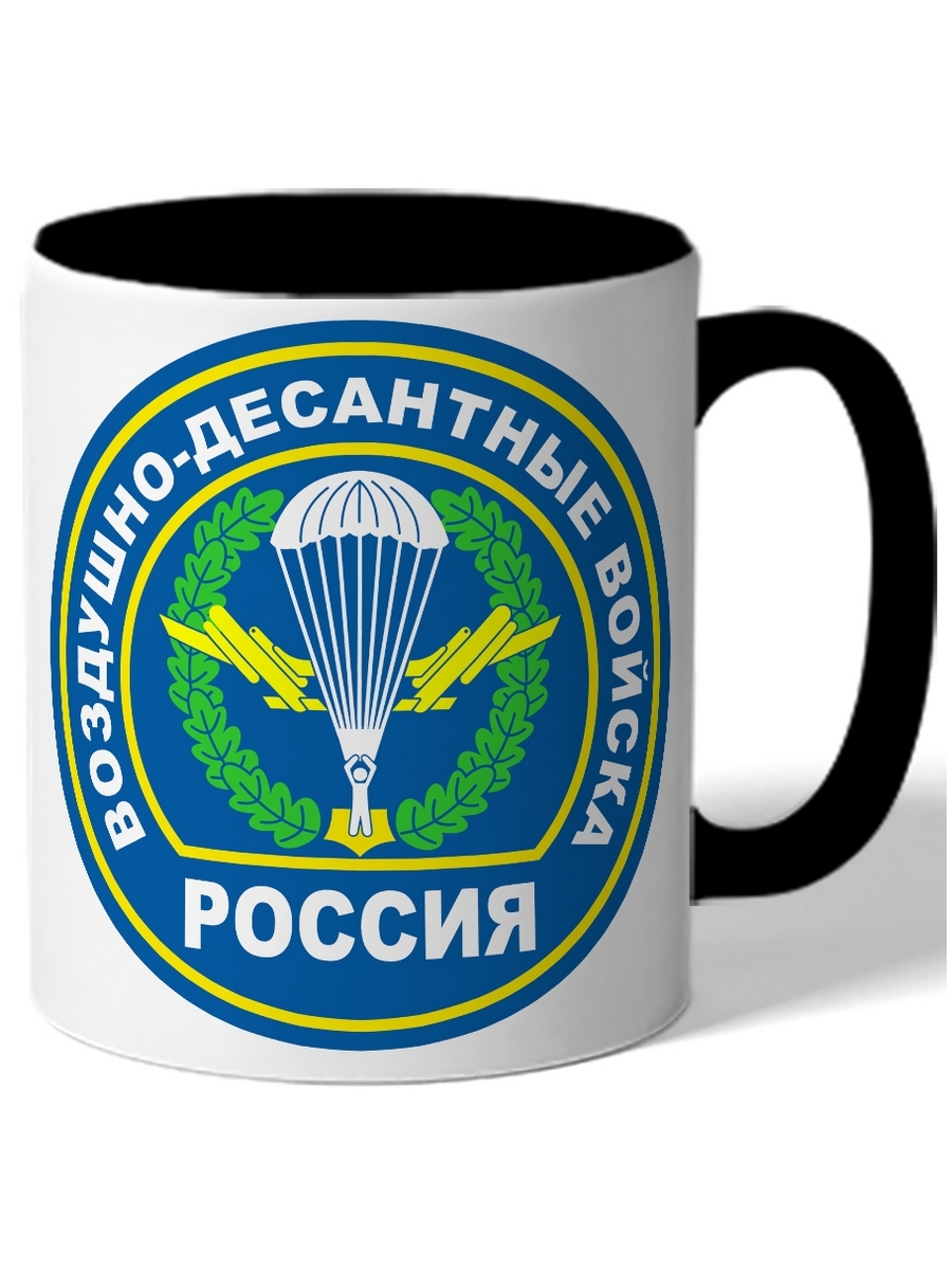 

Кружка в подарок военному Воздушно-десантные войска Россия венок, парашют. 2 самолета