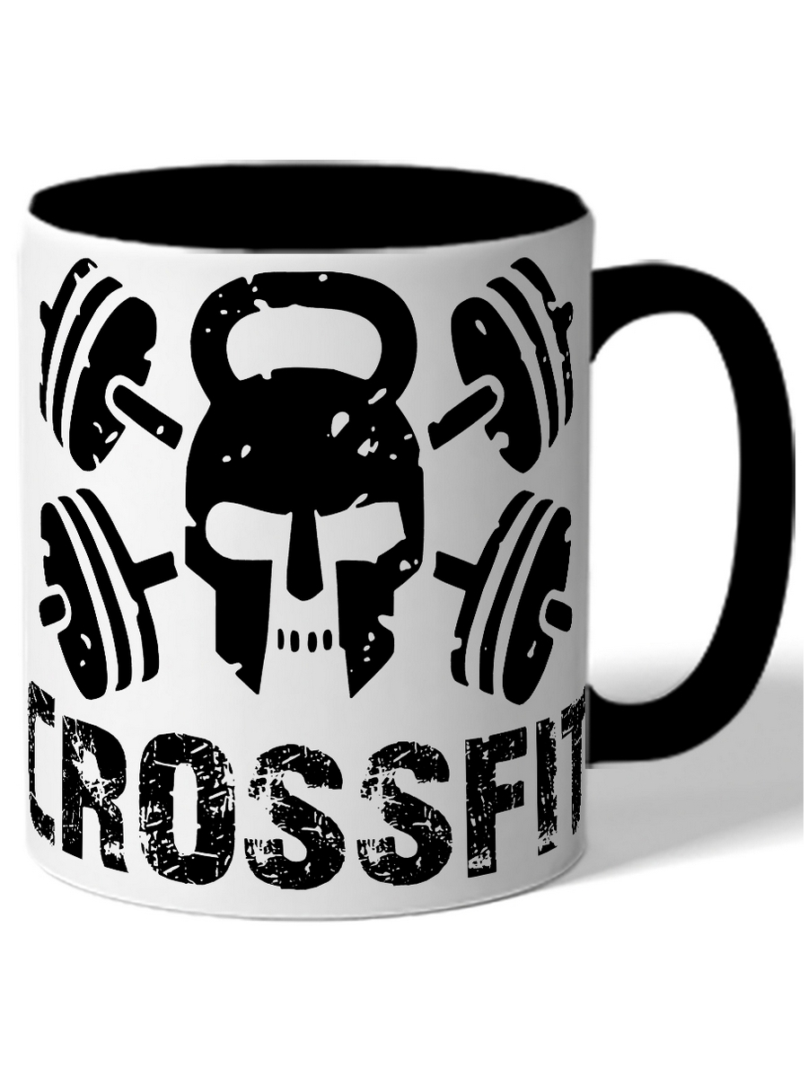 фото Кружка drabs crossfit череп в шлеме, со штангами